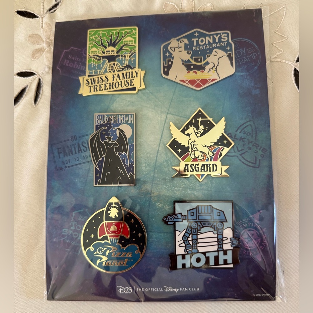 Disney D23 Enamel Pin Set with Vibrant Designs